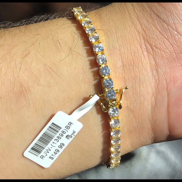 Brand New Gold Finished Lab Diamond Tenis Bracelet - Picture 7 of 7